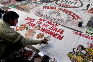 Indian anti-rape protestors image